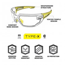 Mechanix Wear Type-X Glasses Clear Lens - Black