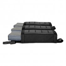 Warrior Laser Cut Detachable Front Panel Triple Snap Mag Pouch - Black