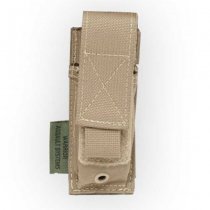 Warrior Single Closed 9mm Pistol Magazine Pouch - Coyote