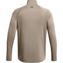 Under Armour Mens Tech 1/2 Zip Long Sleeve - Taupe Dusk / Black - 2XL
