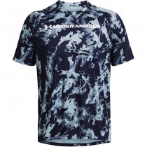 Under Armour Mens Tech ABC Camo Short Sleeve - Navy Blue / White - M