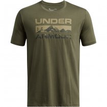 Under Armour Mens Stacked Logo Fill T-Shirt - Olive