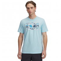 Under Armour Mens Stacked Logo Fill T-Shirt - Stream / Ether Blue - 2XL