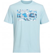Under Armour Mens Stacked Logo Fill T-Shirt - Stream / Ether Blue - S