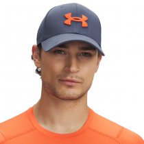 Under Armour Mens Blitzing Low Stretch Fit Cap - Downpour Grey / Fire - S/M
