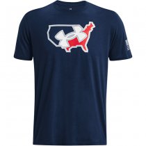 Under Armour Freedom Big Flag Logo Lockup T-Shirt - Academy - XL
