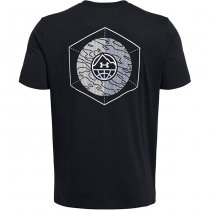 Under Armour Mens Outdoor Cube Short Sleeve - Black / Celeste - L