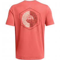 Under Armour Mens Outdoor Cube Short Sleeve - Coho / Summit White - L