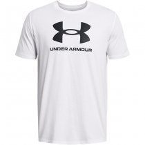 Under Armour Mens Sportstyle Logo Short Sleeve - White / Black - L