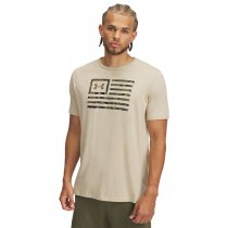 Under Armour Mens Freedom Flag Printed T-Shirt - Desert Sand / Bayou - S