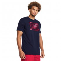 Under Armour Mens Freedom Flag Printed T-Shirt - Navy Blue - 3XL