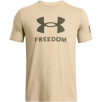 Under Armour Mens Freedom Logo T-Shirt - Desert Sand / Marine OD Green - M