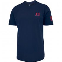 Under Armour Mens Freedom Flag Gradient T-Shirt - Midnight Navy / Red - S
