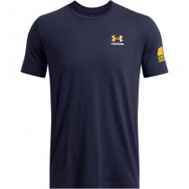Under Armour Mens Freedom By Sea T-Shirt - Navy Blue / Steeltown Gold - L