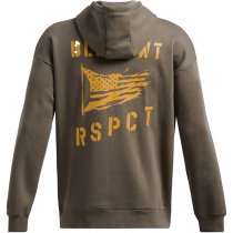 Under Armour Mens Project Rock Icon Fleece Veterans Day Hoodie - Turtle / Golden Yellow - 2XL