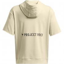 Under Armour Project Rock Heavyweight Veterans Day Short Sleeve Hoodie - Silt / Golden Yellow - 2XL