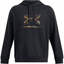 Under Armour Mens Rival Fleece Antler Hoodie - Black