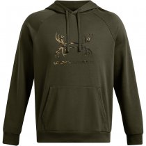 Under Armour Mens Rival Fleece Antler Hoodie - Olive