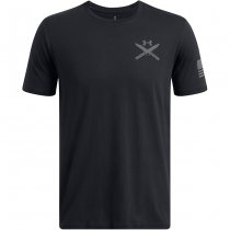 Under Armour Mens Freedom Spine T-Shirt - Black / Titan Grey - XL