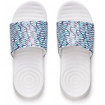 Under Armour Ansa Graphic Slides - White / Blue - 8
