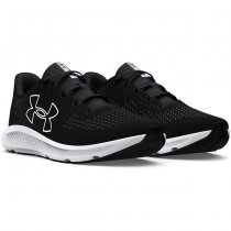 Under Armour Mens Charged Pursuit 3 Big Logo Running Shoes - Black / White - 9