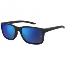Under Armour Hustle Sunglasses - Matte Black - Polarized Blue Mirror