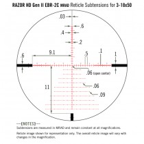 VORTEX Razor HD ll 3-18x50 Riflescope EBR-2C Reticle - MRAD 5