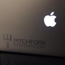 Pitchfork The Brand Sticker Small - Zombie Green