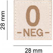 Clawgear 0 Neg Bloodgroup Patch - Desert