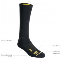 First Tactical Cotton 9 Inch Duty Sock 3-Pack - Black - S/M
