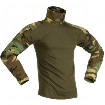 Invader Gear Combat Shirt - Woodland - S