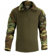 Invader Gear Combat Shirt - Woodland - L