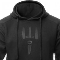 Pitchfork Casual Hoodie Black Print - Black - S