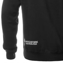 Pitchfork Casual Hoodie White Print - Black - S