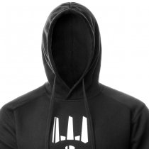 Pitchfork Casual Hoodie White Print - Black - L