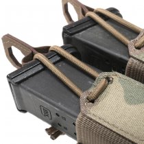 Warrior Laser Cut Double Bungee Pistol Magazine Pouch - Multicam