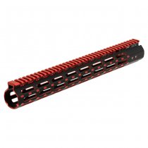 Leapers AR-15 15 Inch Super Slim Free Float M-LOK Handguard - Black / Red