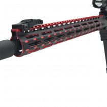 Leapers AR-15 15 Inch Super Slim Free Float M-LOK Handguard - Black / Red