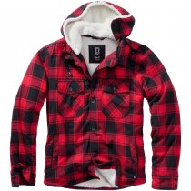 Brandit Lumberjacket Hooded - Red / Black - S
