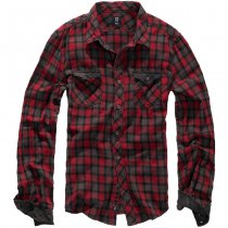 Brandit Checkshirt Duncan - Red / Brown - M