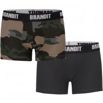 Brandit Boxershorts Logo 2-pack - Black / Dark Camo