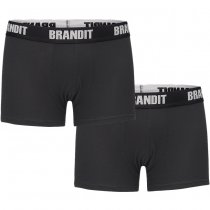 Brandit Boxershorts Logo 2-pack - Black / Black - S