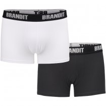 Brandit Boxershorts Logo 2-pack - White / Black - S