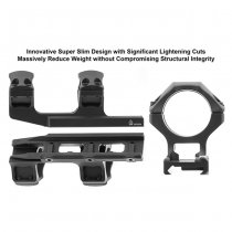 Leapers Accu-Sync 30mm Medium Profile 34mm Offset Mount - Black