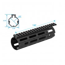 Leapers Pro AR15 Carbine Length Drop-In Quad M-LOK Handguard - Black