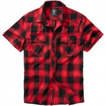 Brandit Checkshirt Halfsleeve - Red / Black - M