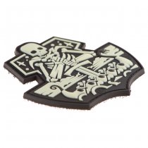 JTG Ghost Ship Skull Rubber Patch - Glow in the Dark