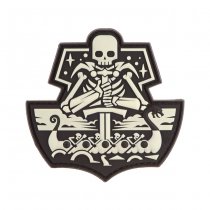 JTG Ghost Ship Skull Rubber Patch - Glow in the Dark