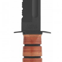 Ka-Bar Full Size Military Fighting Utility Knife Plain Blade & Leather Sheath - ARMY