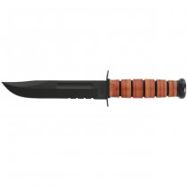 Ka-Bar Full Size Military Fighting Utility Knife Plain Blade & Hard Plastic Sheath - USMC